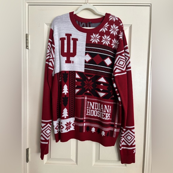 Indiana Hoosiers Red and White Sweater - Picture 1 of 2
